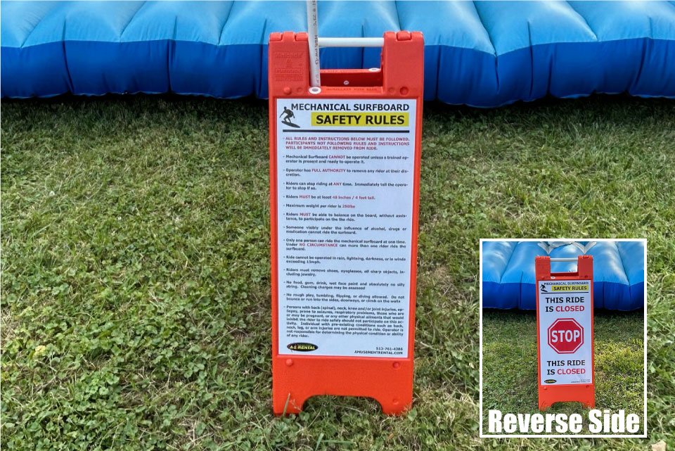 inflatablea amusement rule sign